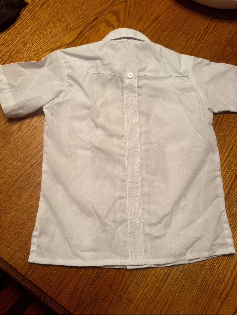Guayabera Traditional White Short Sleeve Button-Up Collared Pocket Cotton Blend